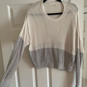 White and gray sweater